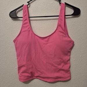 Pink Ribbed Bikini Top